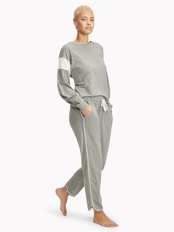 Női Tommy Hilfiger Colorblock Pulóverek Szürke | HU 377MQZ